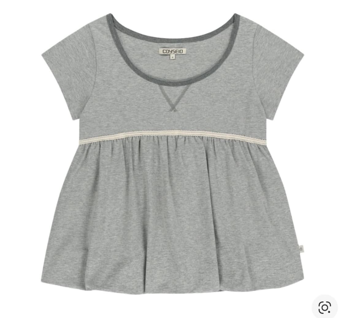 (1) 코이세이오 레이스 벌룬 티셔츠 그레이 상품이미지1