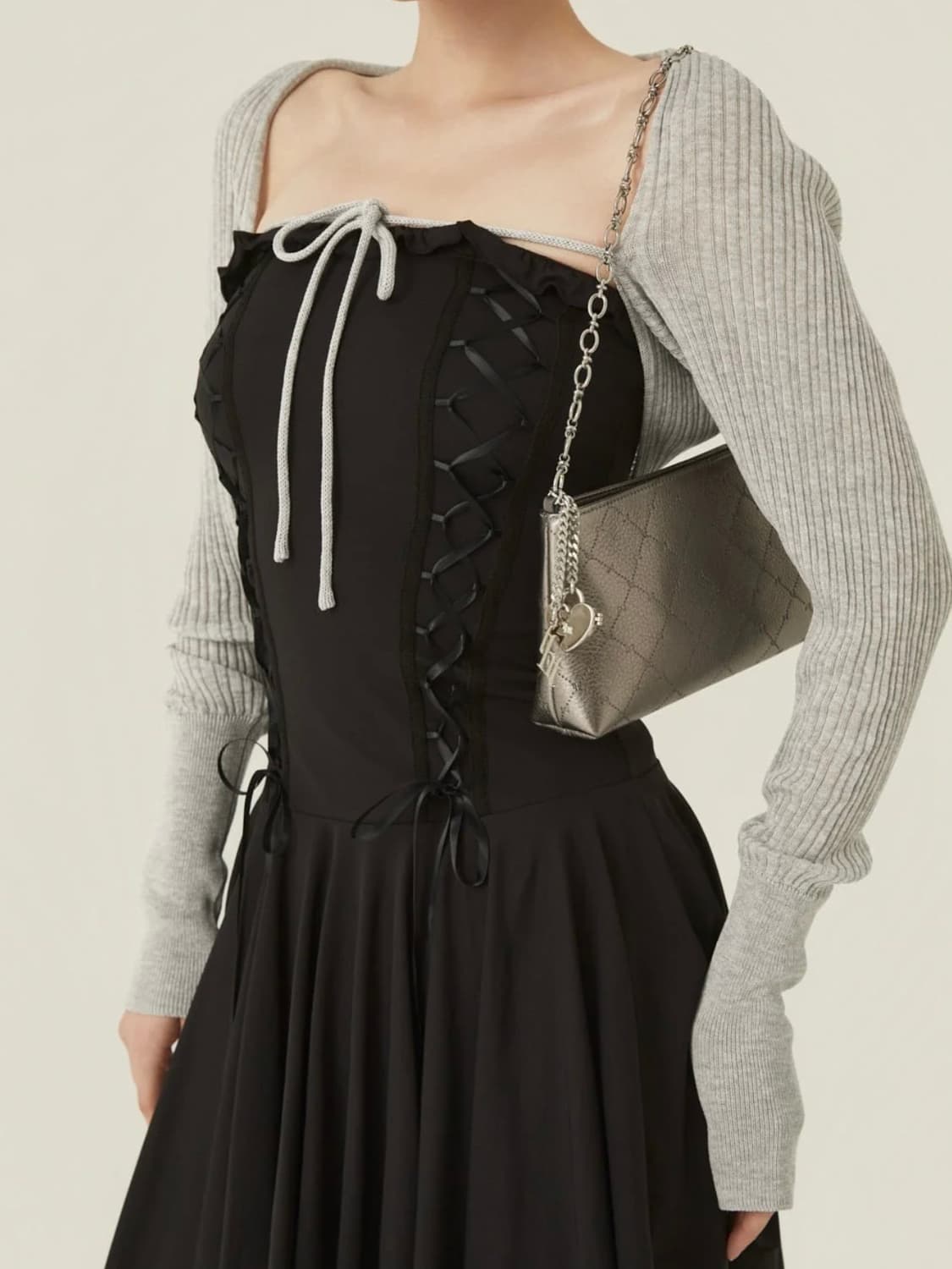 쓰리타임즈 Stretch lace up dress 상품이미지6