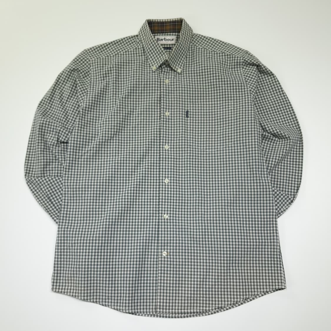 CL939 M 바버 테일러드핏 세이지그린 마이크로체크 셔츠 상품이미지1