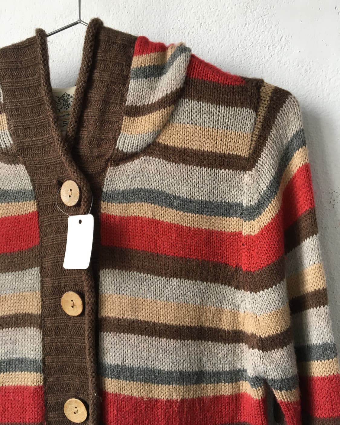 Stripe pattern hood knit cardigan 상품이미지4