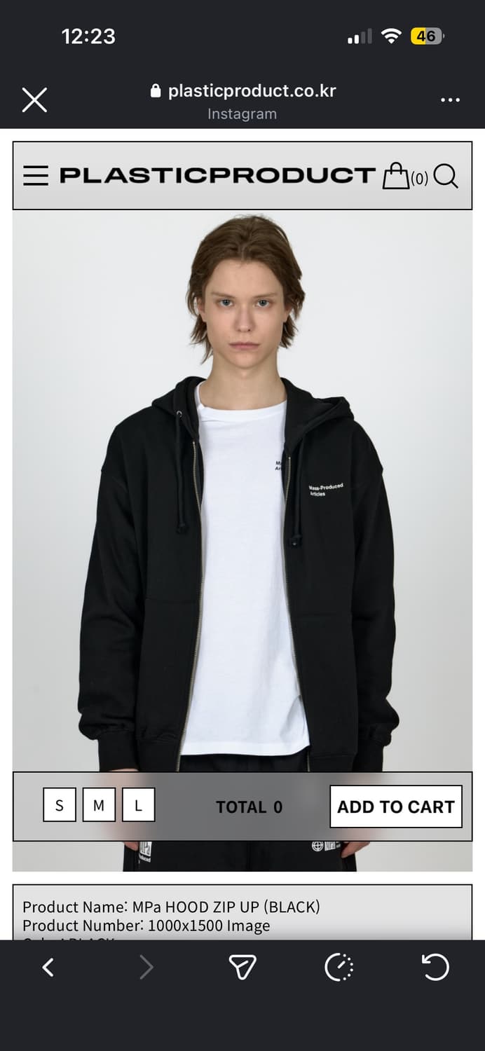 MPa HOOD ZIP UP (BLACK) 상품이미지1