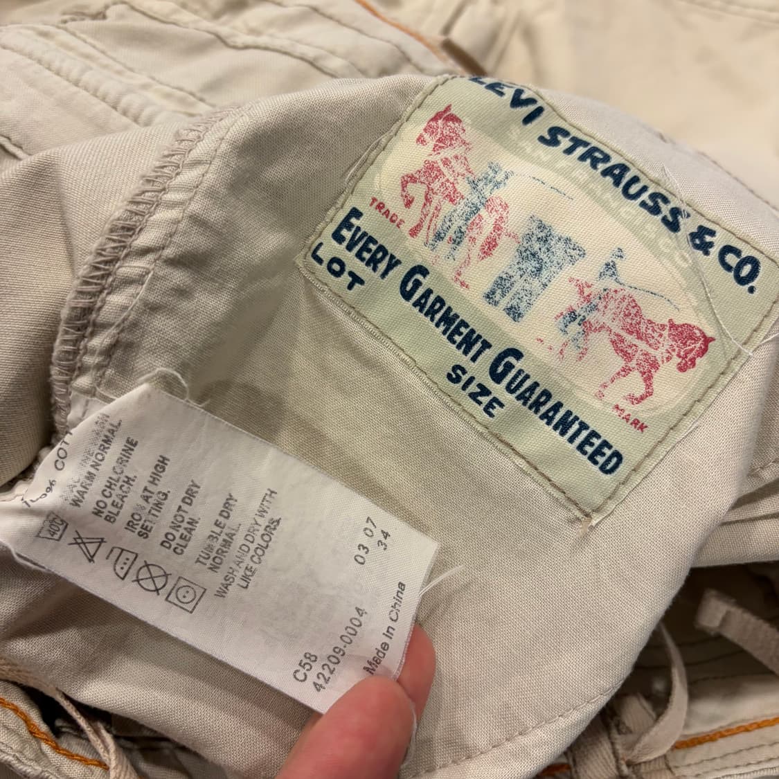 [34] 리바이스 빈티지 베이지 카고 반바지 팬츠 C820 상품이미지8