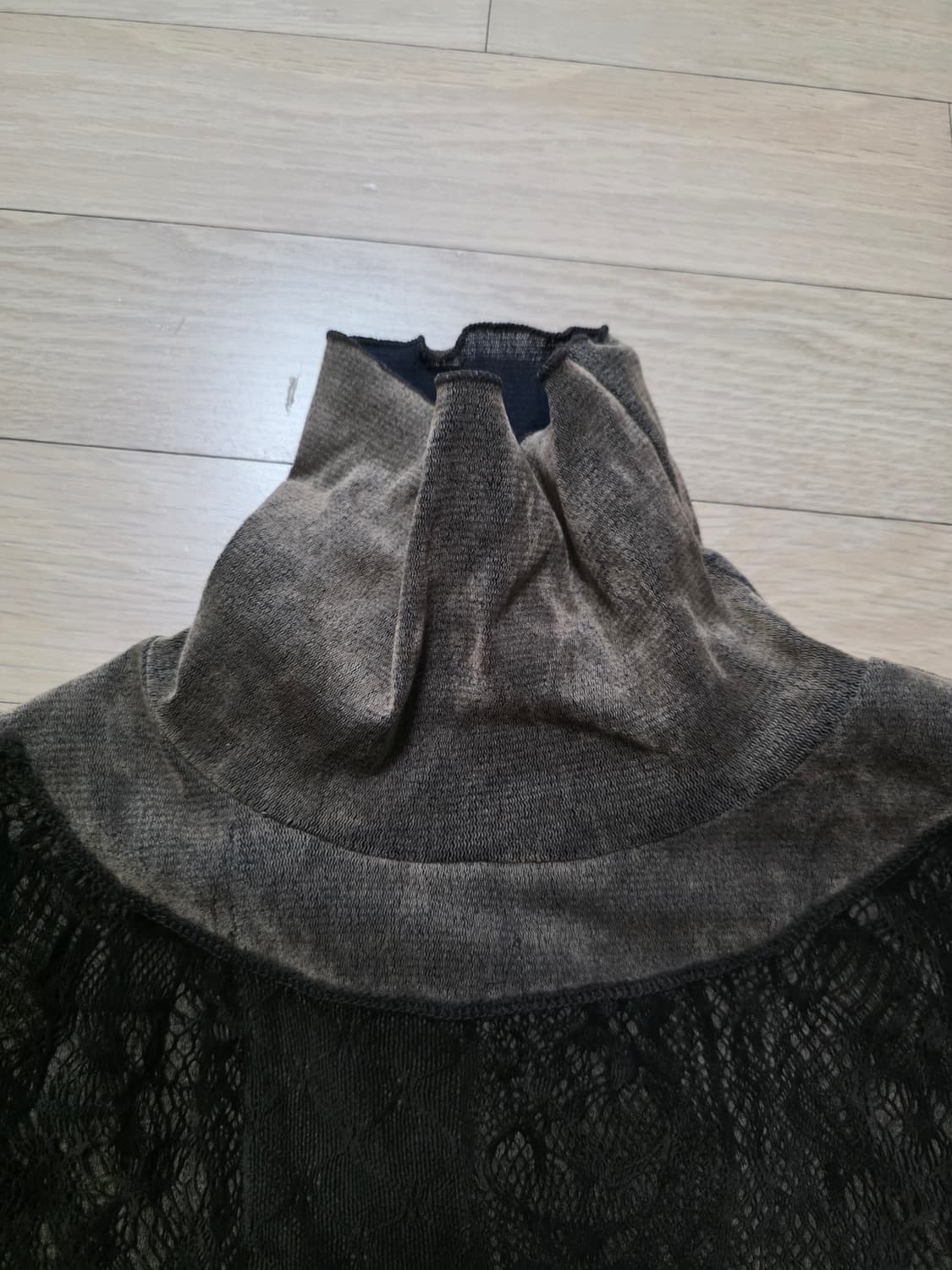 빈티지 브라운 레이스 긴팔 티셔츠 상품이미지5