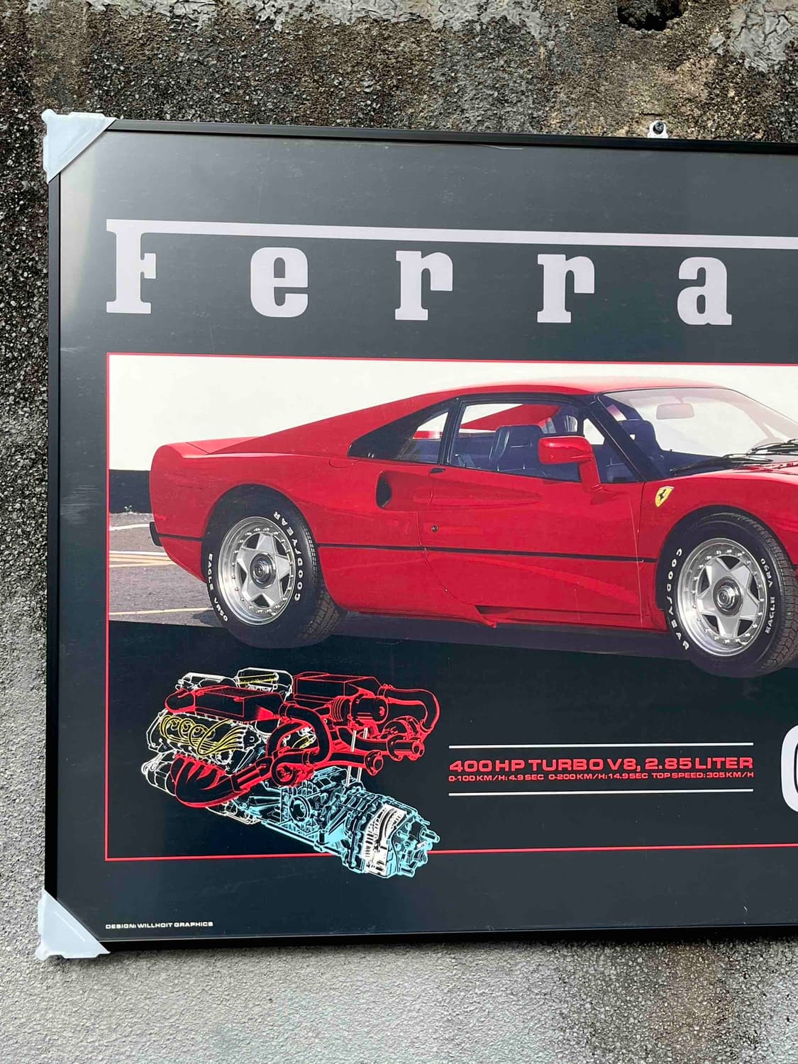 페라리 GTO 빈티지 포스터 (액자포함) 상품이미지2