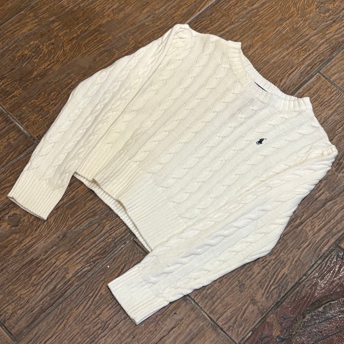 [HI] Polo 폴로 케이블 니트 화이트 상품이미지4