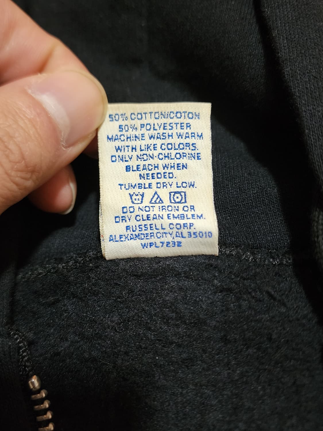 빈티지 러셀 후드집업 L 블랙 상품이미지3