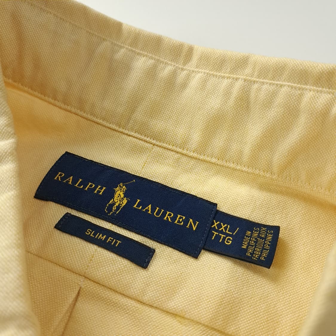 CK182 2XL 폴로 옥스포드 옐로우 반팔 셔츠 남방 상품이미지3