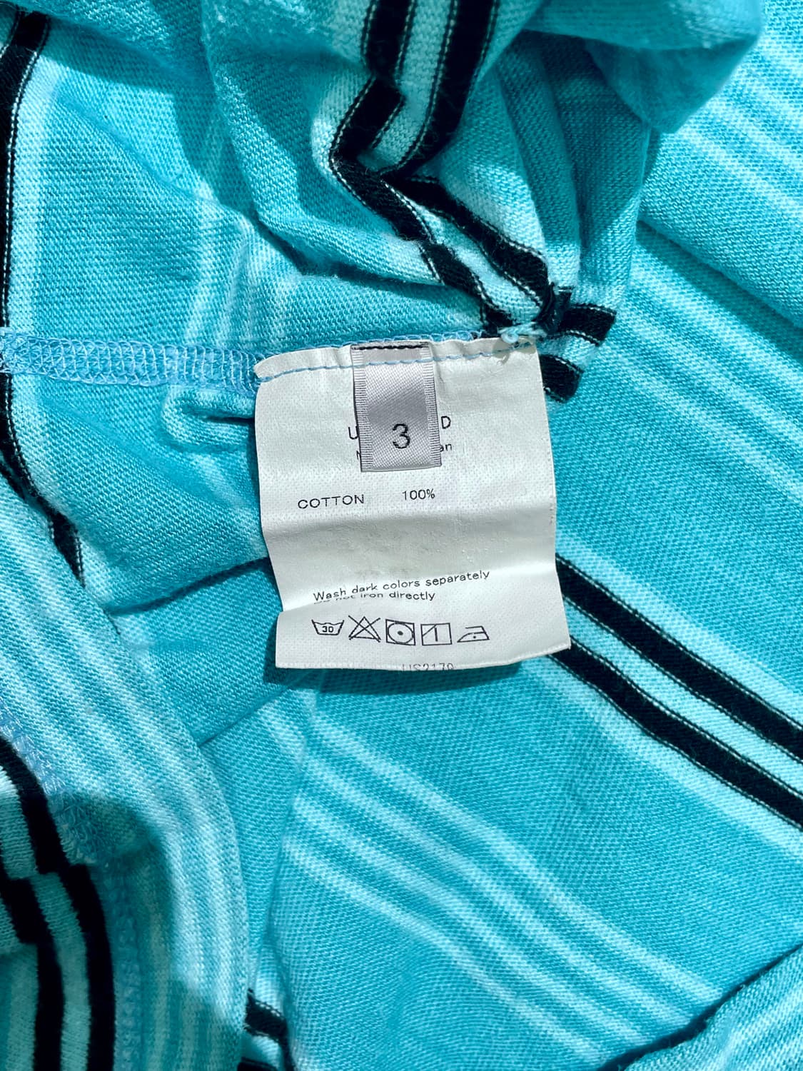 UNUSED 22SS 리버스 보더 래글런 스트라이프 티셔츠 상품이미지7