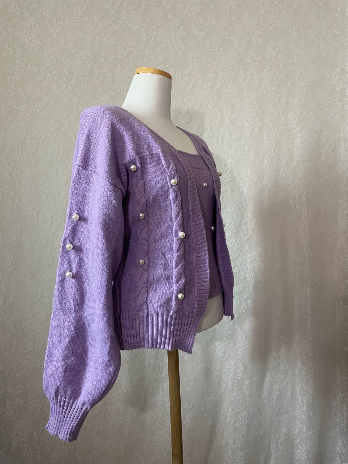 Grl라일락 퍼플 가디건 나시세트  상품이미지2
