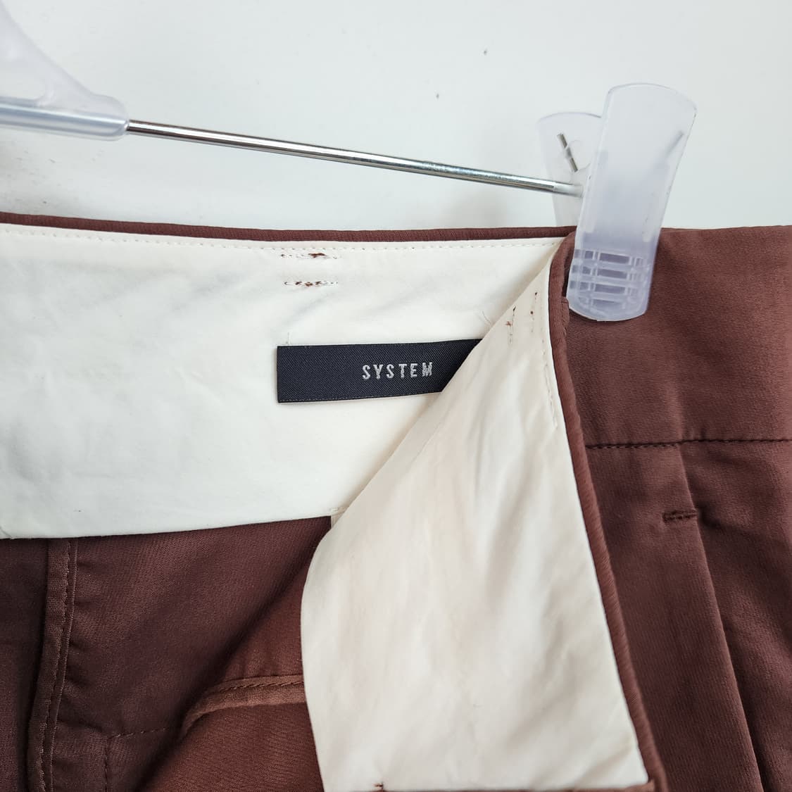 시스템 와이드 브라운 면바지 상품이미지3
