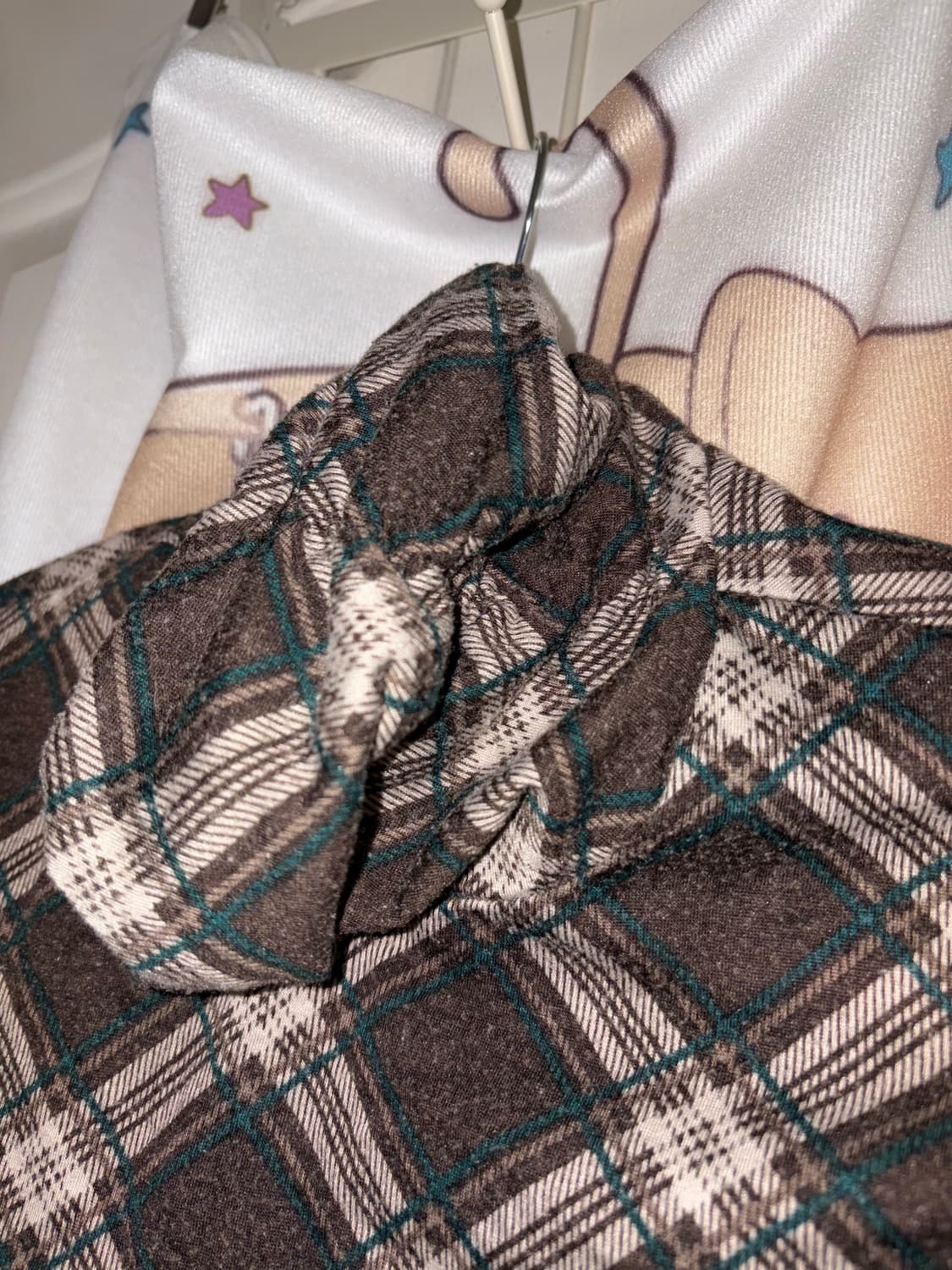 빈티지 체크 목폴라 이너 티셔츠 상품이미지3