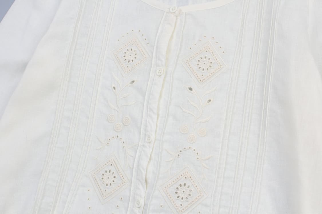MARIE CLAIRE BIS Embroidery Pin-tuck Cot 상품이미지4