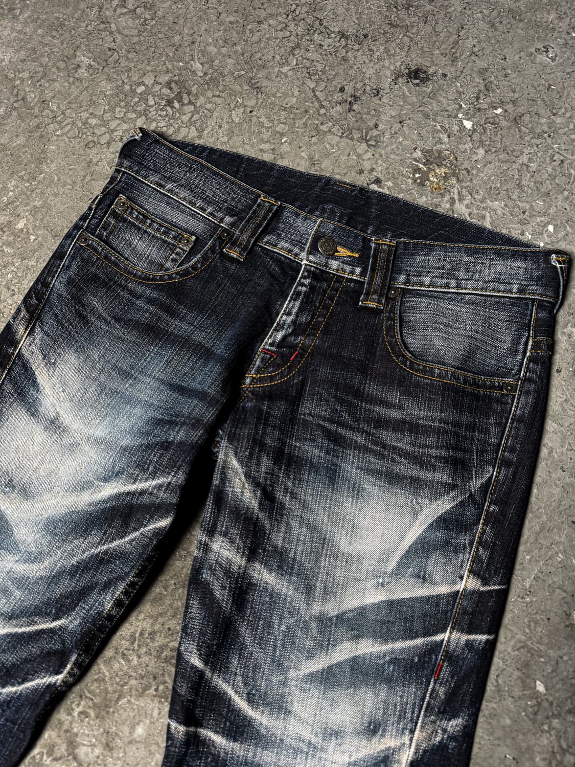 Tornado Mart – Heavy Washed Boot-cut Den 상품이미지3