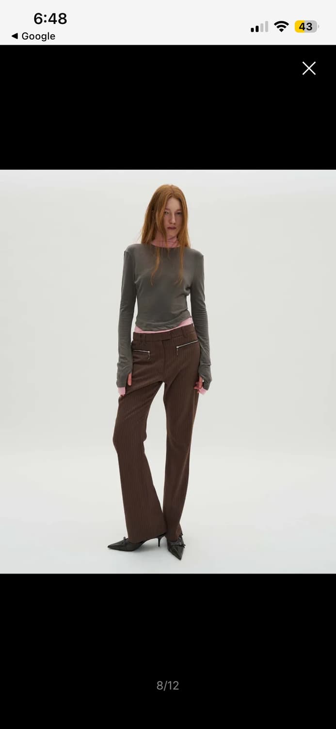 파르티멘토 우먼 더블레이어드 하이넥 티 그레이 상품이미지2