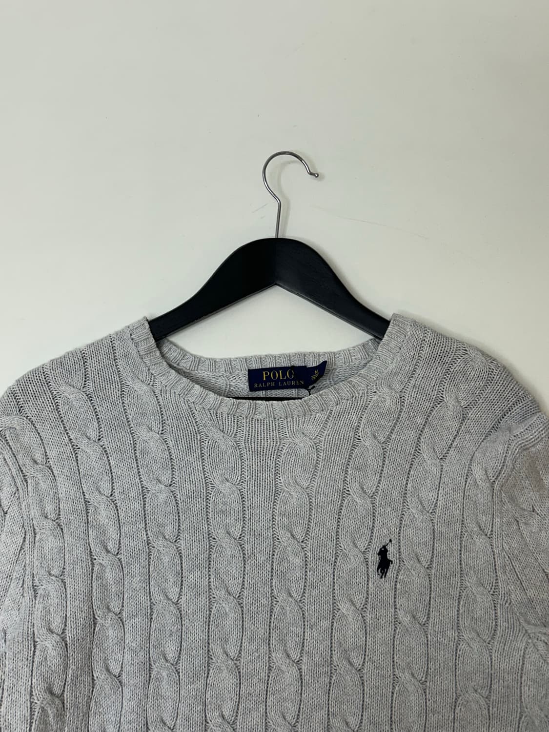 Polo 폴로 랄프로렌 라이트 그레이 케이블 니트 상품이미지3