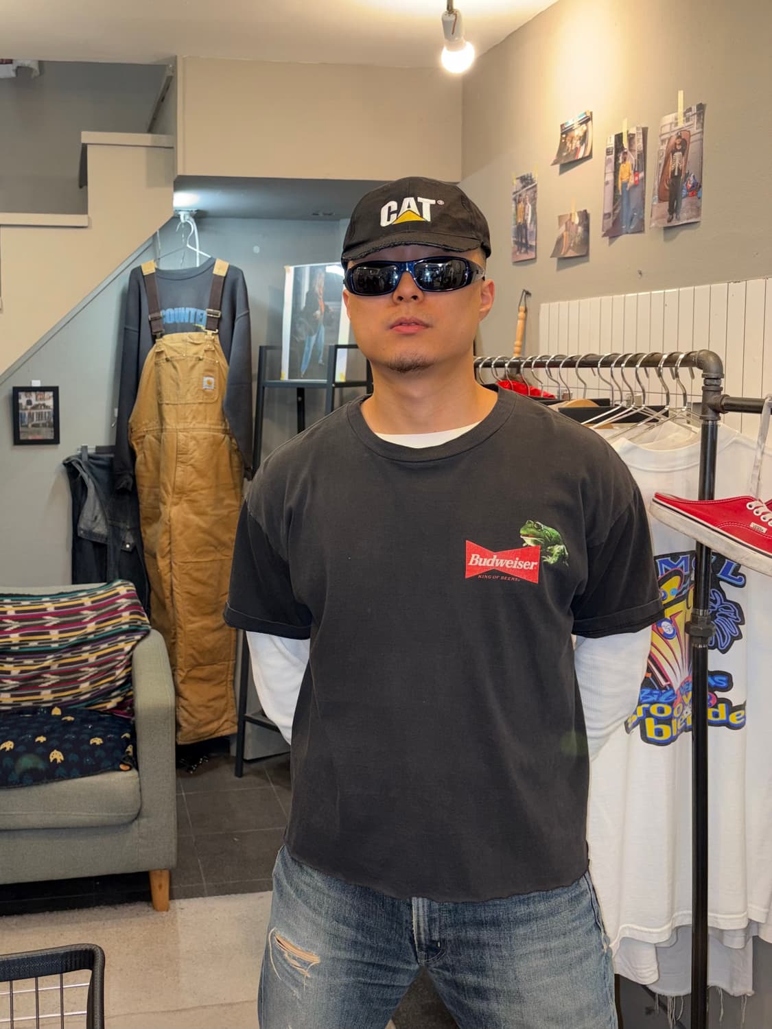 90’s Budweiser king of beer print T-sh 상품이미지2