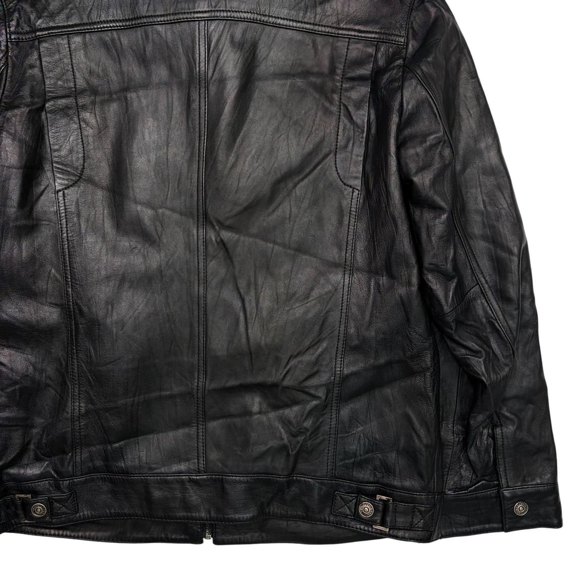 빈티지 사이드 라인 블랙 램스킨 레더 자켓 XL 상품이미지6