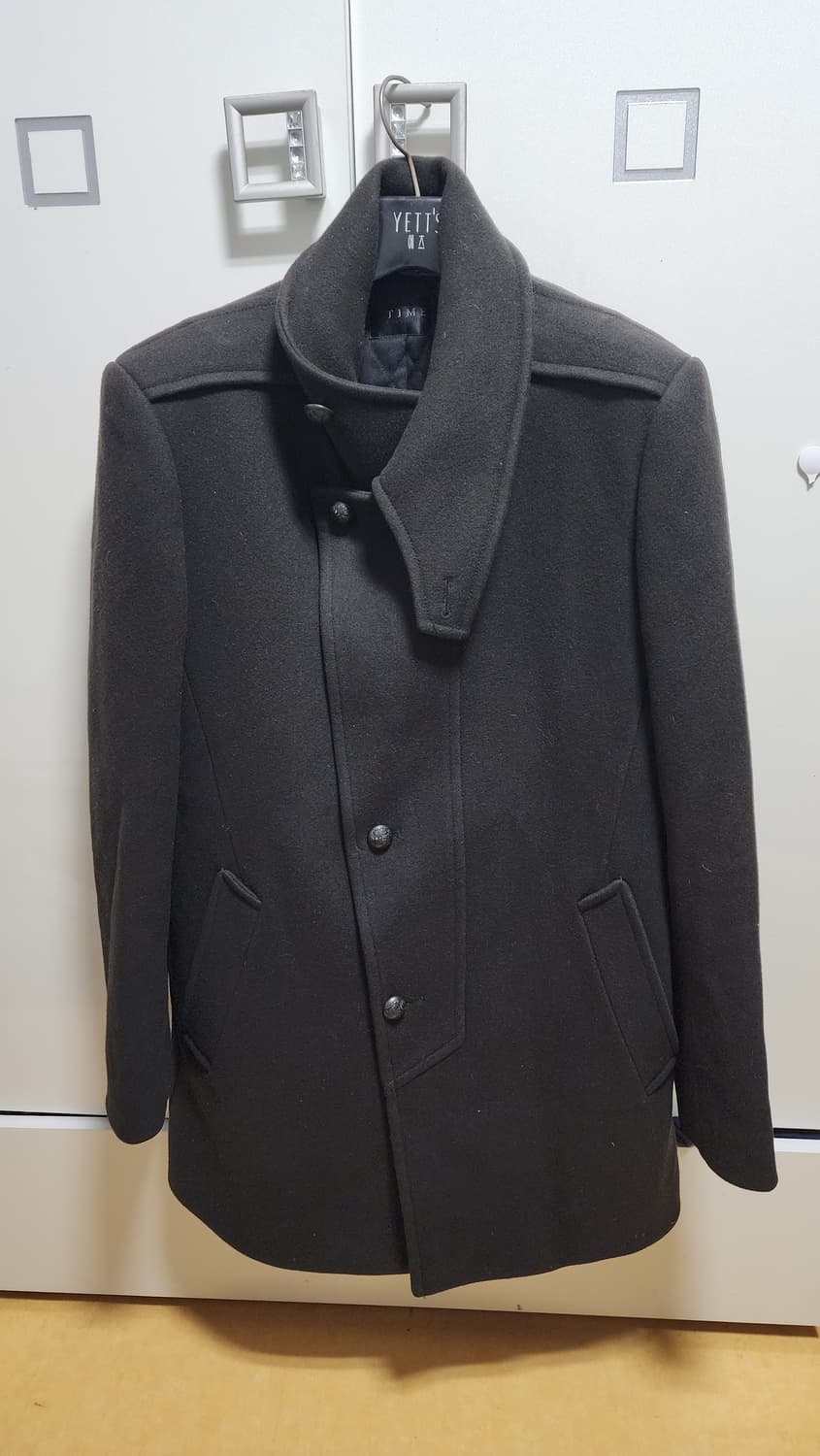 TIME 옴므 남성 울 코트 105 차콜 그레이 상품이미지2