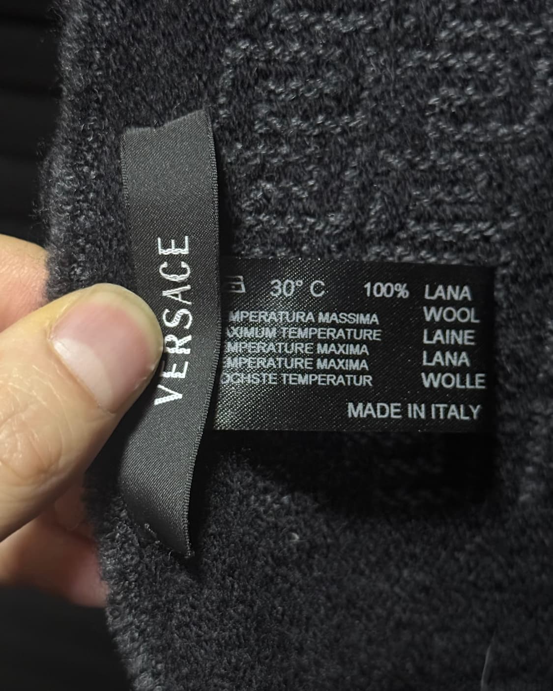 베르사체 메두사 블랙 검정 차콜 라나 울 머플러 목도리 고스 펑크 락시크 상품이미지6