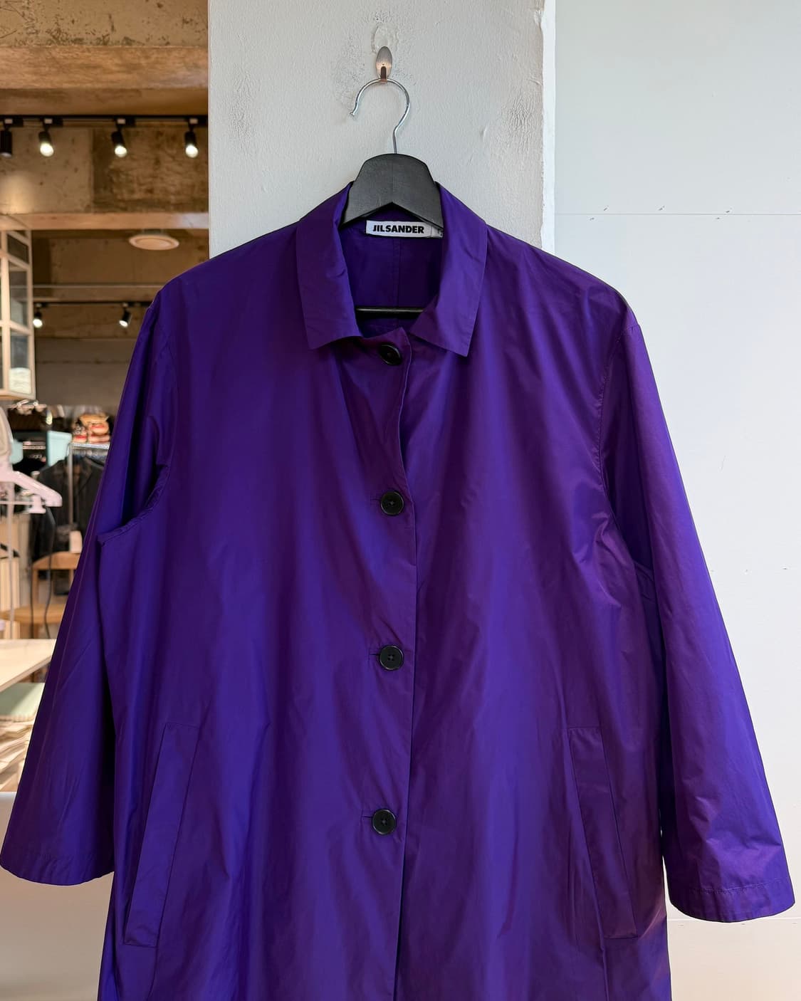 질샌더 퍼플 폴리에스테르 롱 셔츠 자켓  상품이미지3