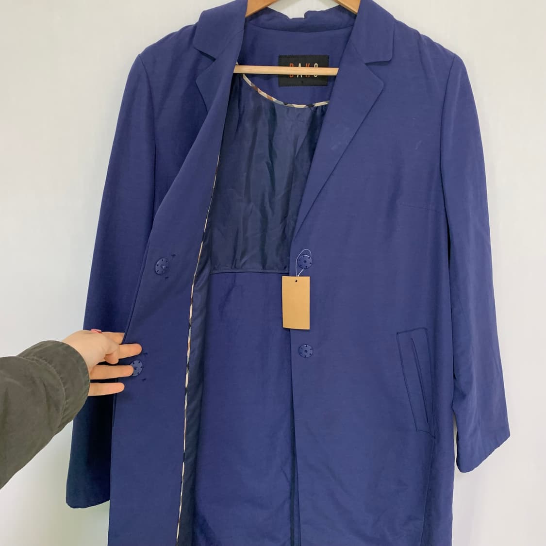닥스 카라 버튼 롱 자켓 블루 네이비 여성 빈티지 트렌치 코트 상품이미지6