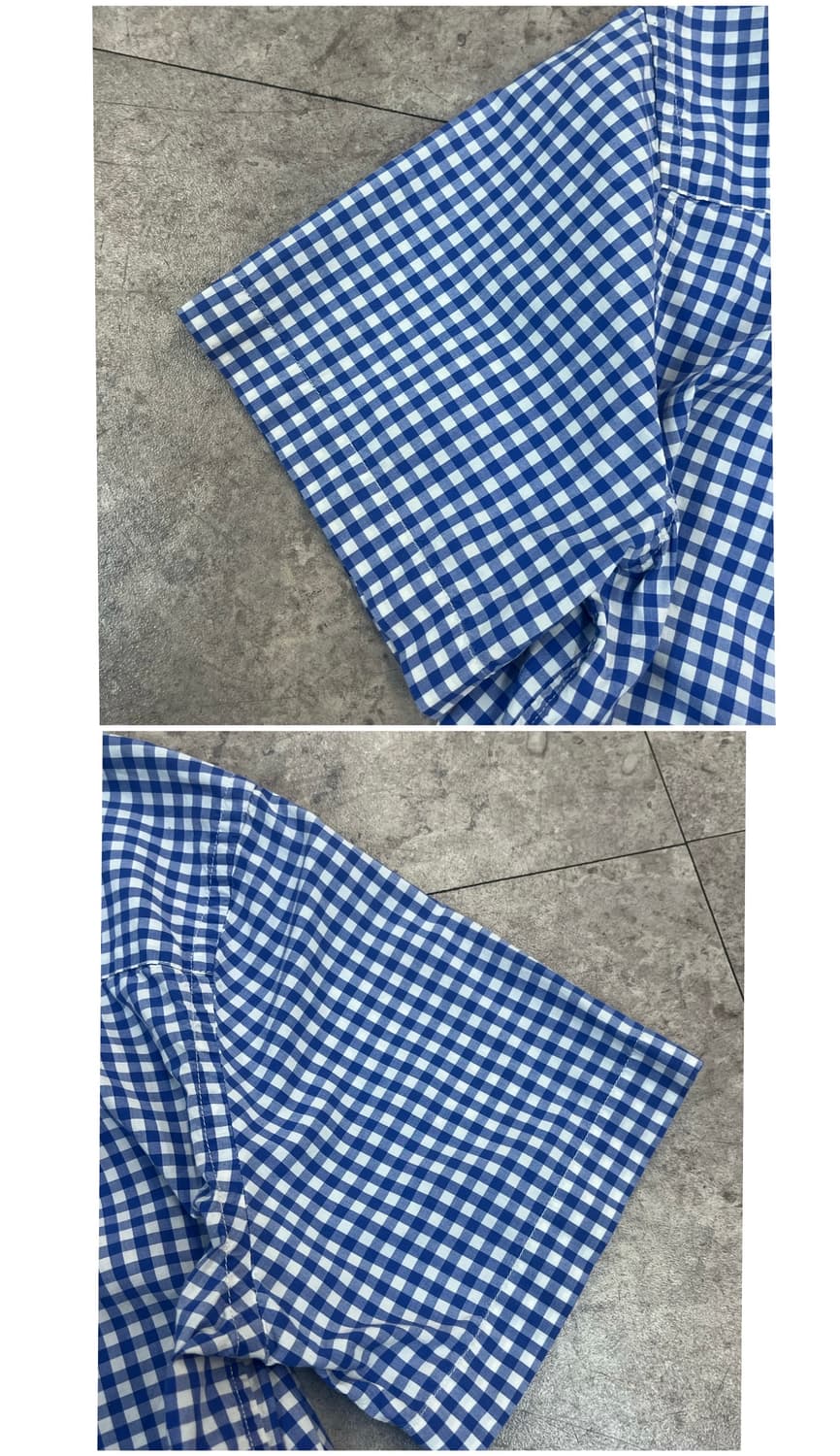 폴로 랄프로렌 깅엄 체크 반팔 셔츠 블루 XL #csz4066 상품이미지8