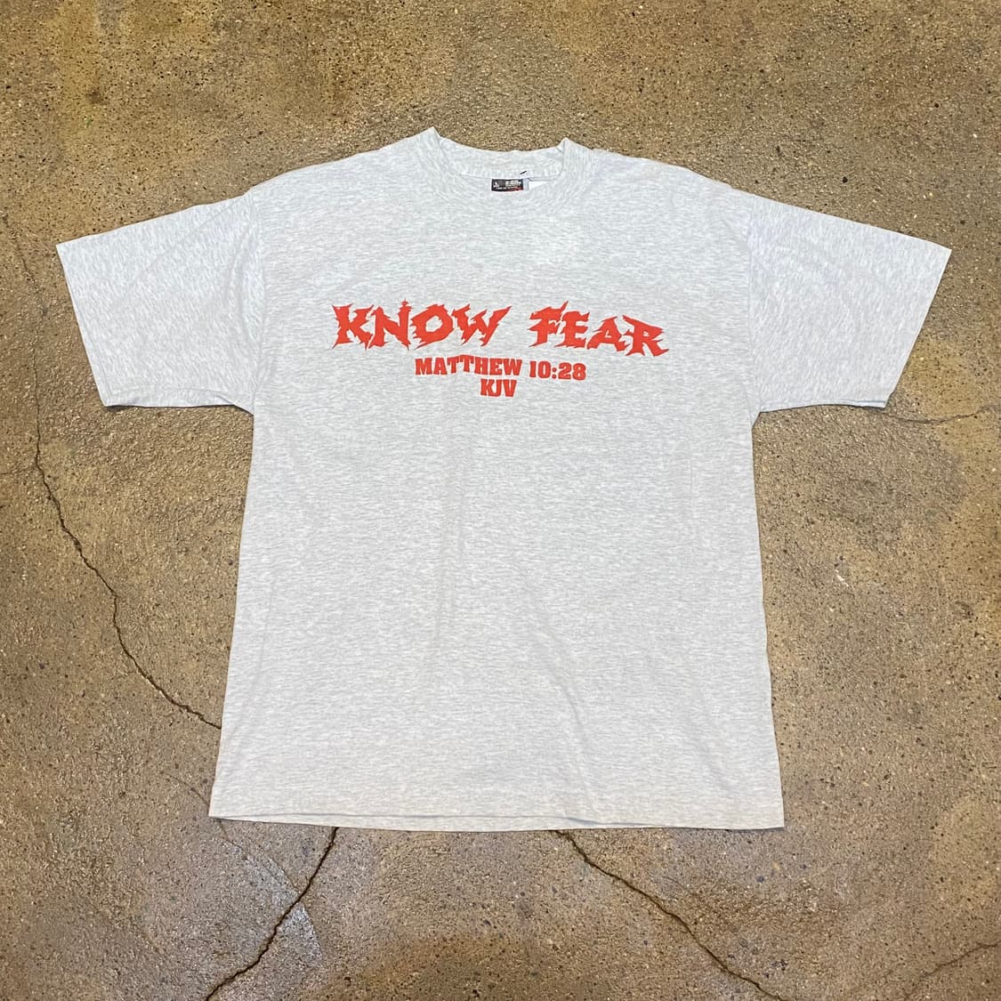 미국 빈티지  80s KNOW FEAR 프린팅 반팔티 락티셔츠 상품이미지1