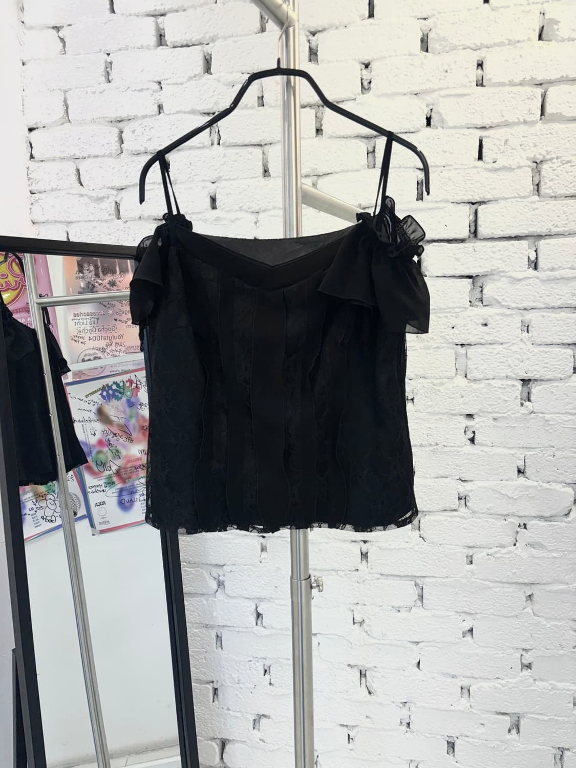 Lace Off-Shoulder Frill Top 상품이미지4