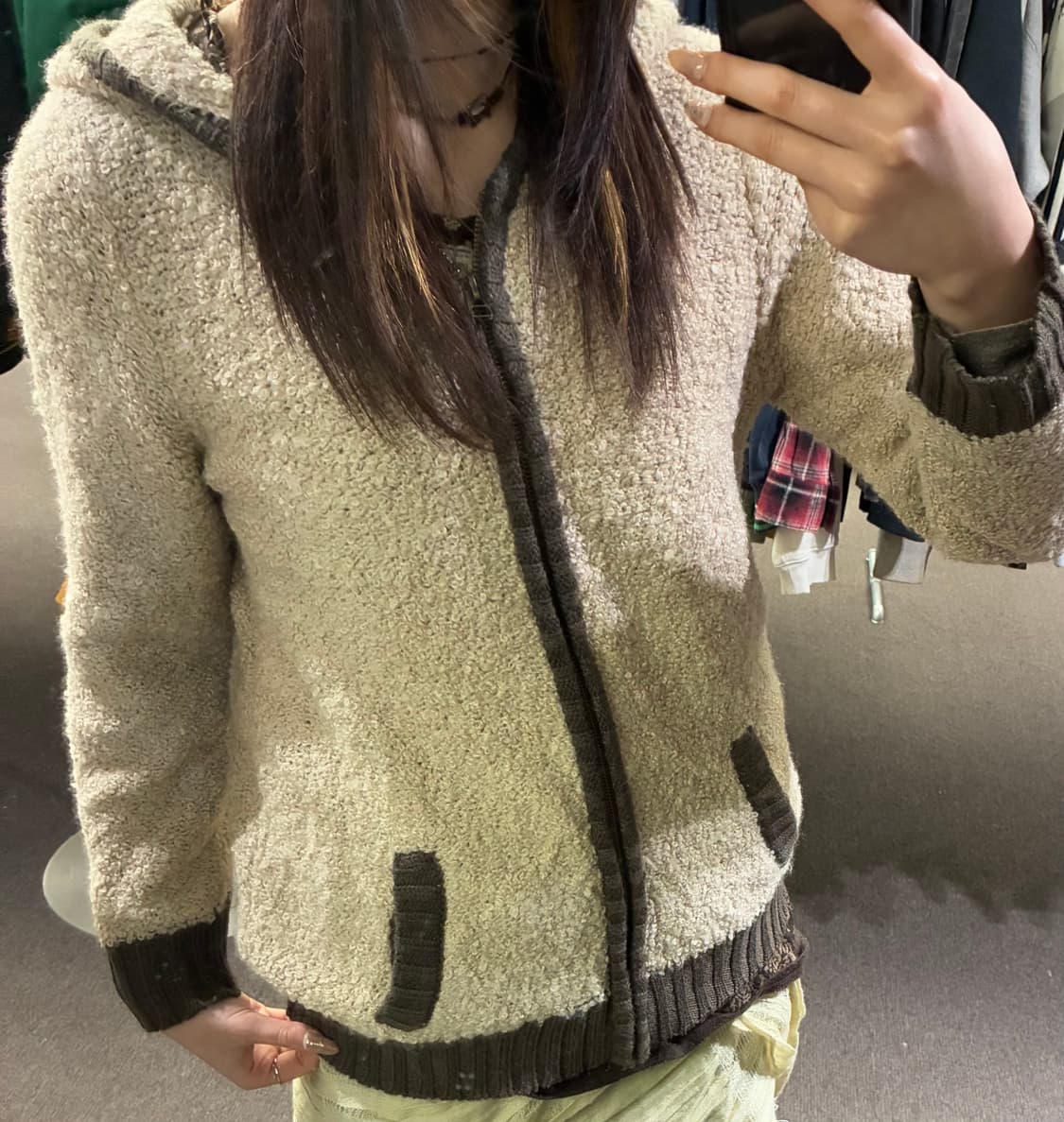 38)Japanese vintage 여성 니트 후드집업 상품이미지2