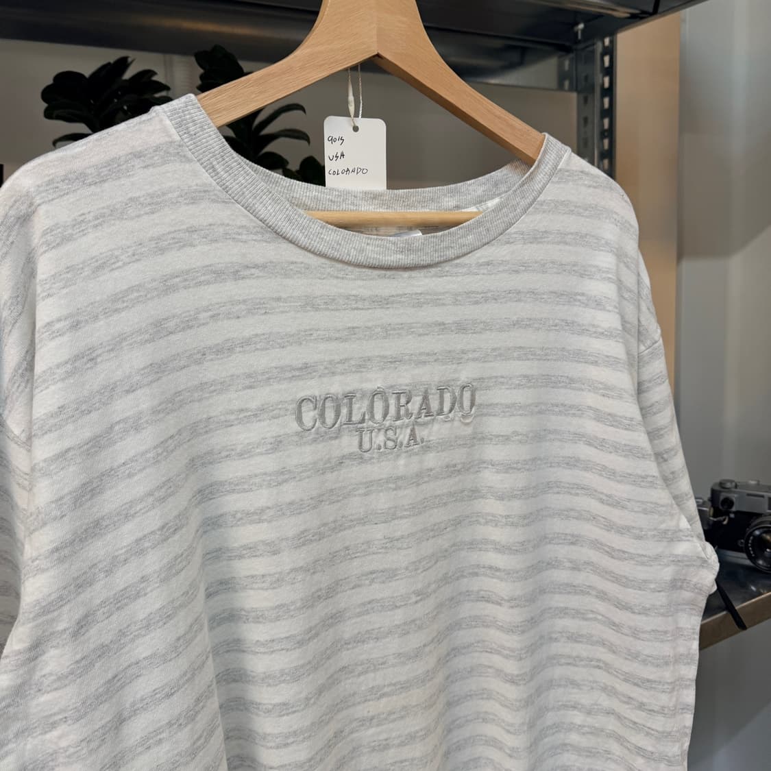 90S 콜로라도 USA MILLER 베이스 그레이 스트라이프 싱글스티치 상품이미지2