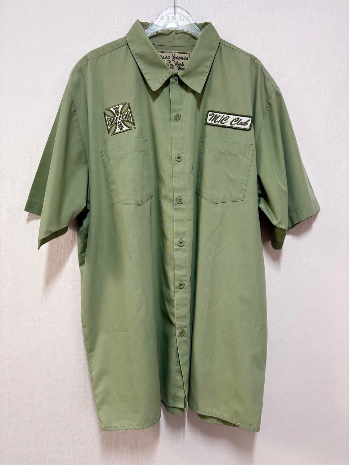 [XL] 00‘s West Coast Choppers 워크 셔츠 카키 상품이미지1