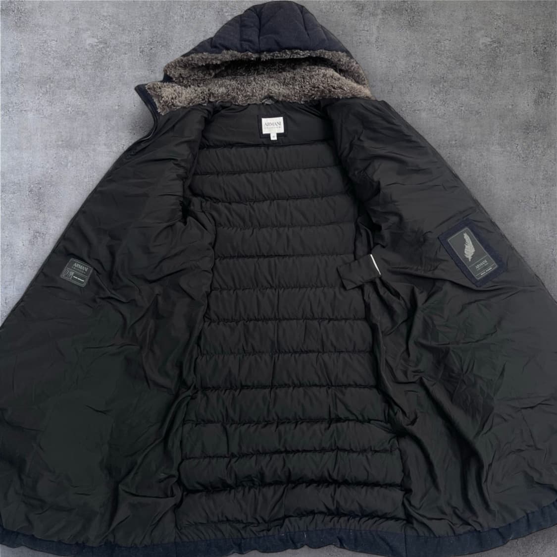 아르마니 꼴레지오니  딥네이비 구스다운  롱패딩 롱다운코트 42 상품이미지2