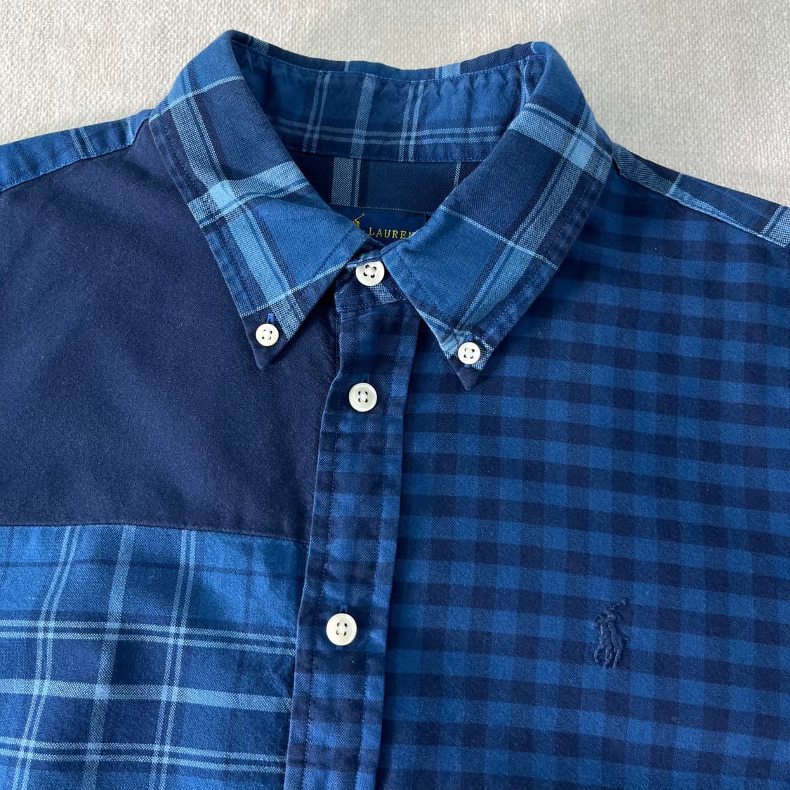 100 폴로랄프로렌 인디고 블루 패치 워크 셔츠 상품이미지2