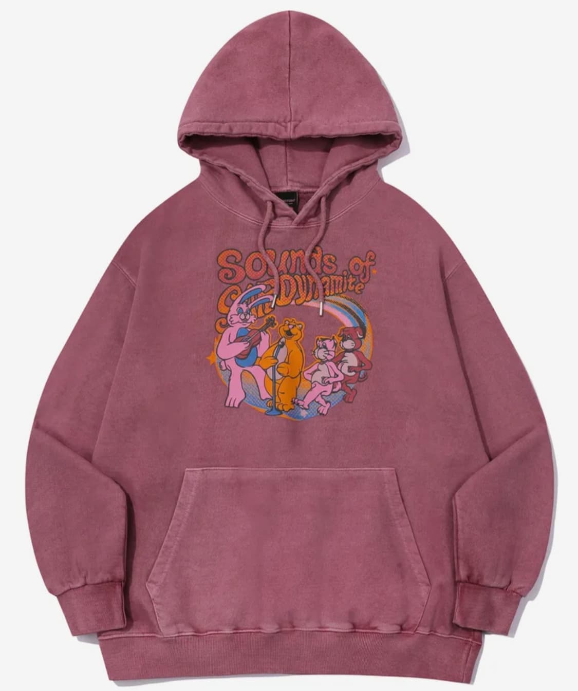 꼼파뇨 / 홉피 트리오 피그먼트 후드티 더스티핑크 상품이미지1