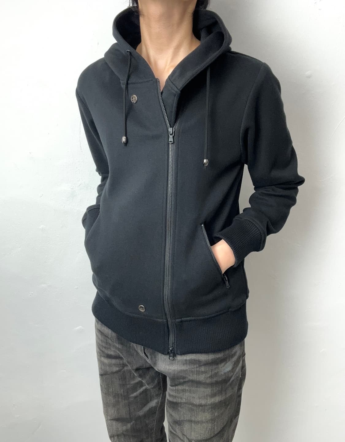 Asymmetric 2-Way Zip Hooded Jacket 상품이미지2
