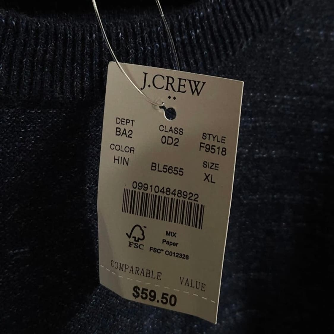 105~110 JCREW 제이크루 코튼 니트 봄가을 네이비 상품이미지4