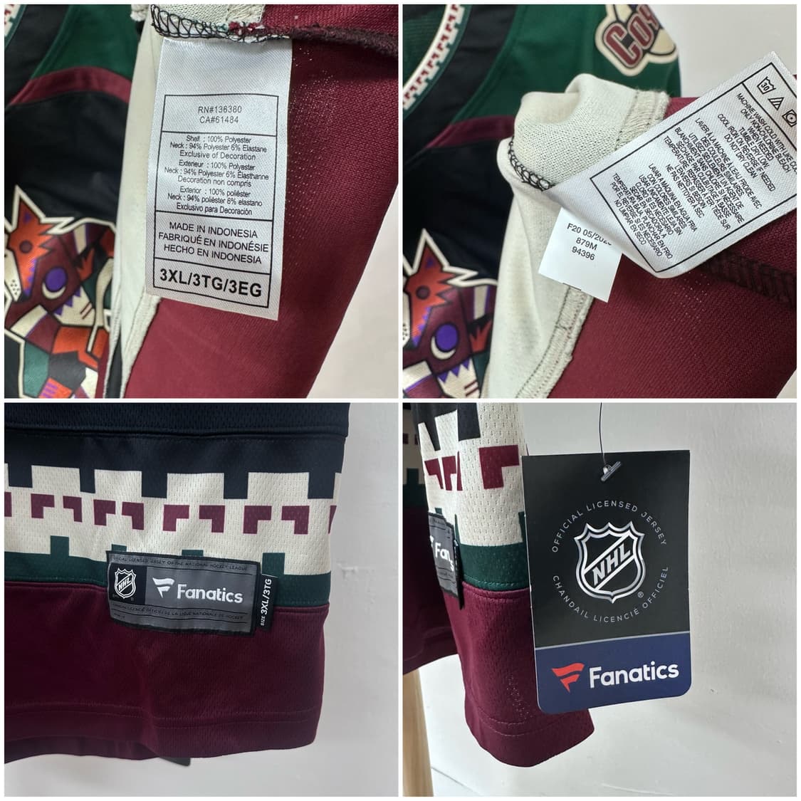 (새상품) 파나틱스 NHL 코요테스 아이스하키 져지 긴팔 3XL 상품이미지8