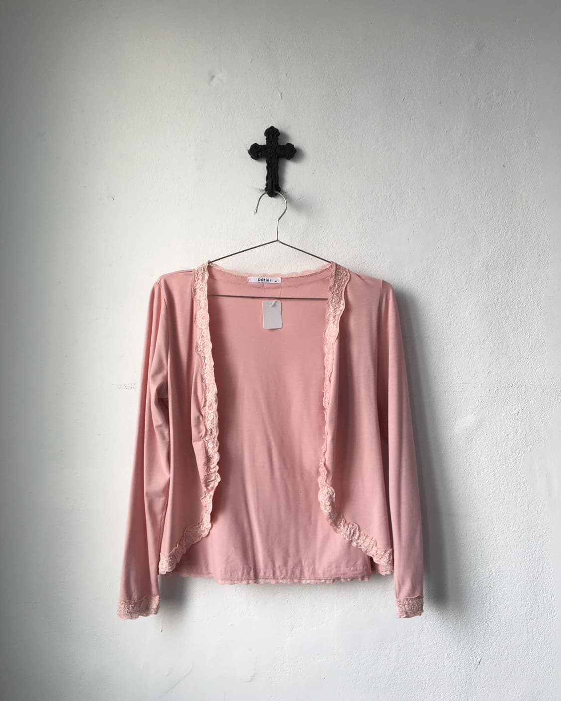 Lace trimming open cardigan 상품이미지2