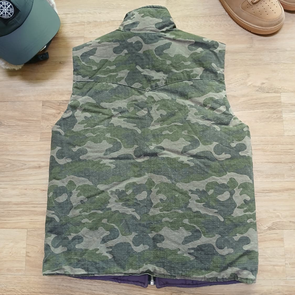 밀리터리 개구리 카모 패딩 조끼 양면 깔깔이 자켓 상품이미지4