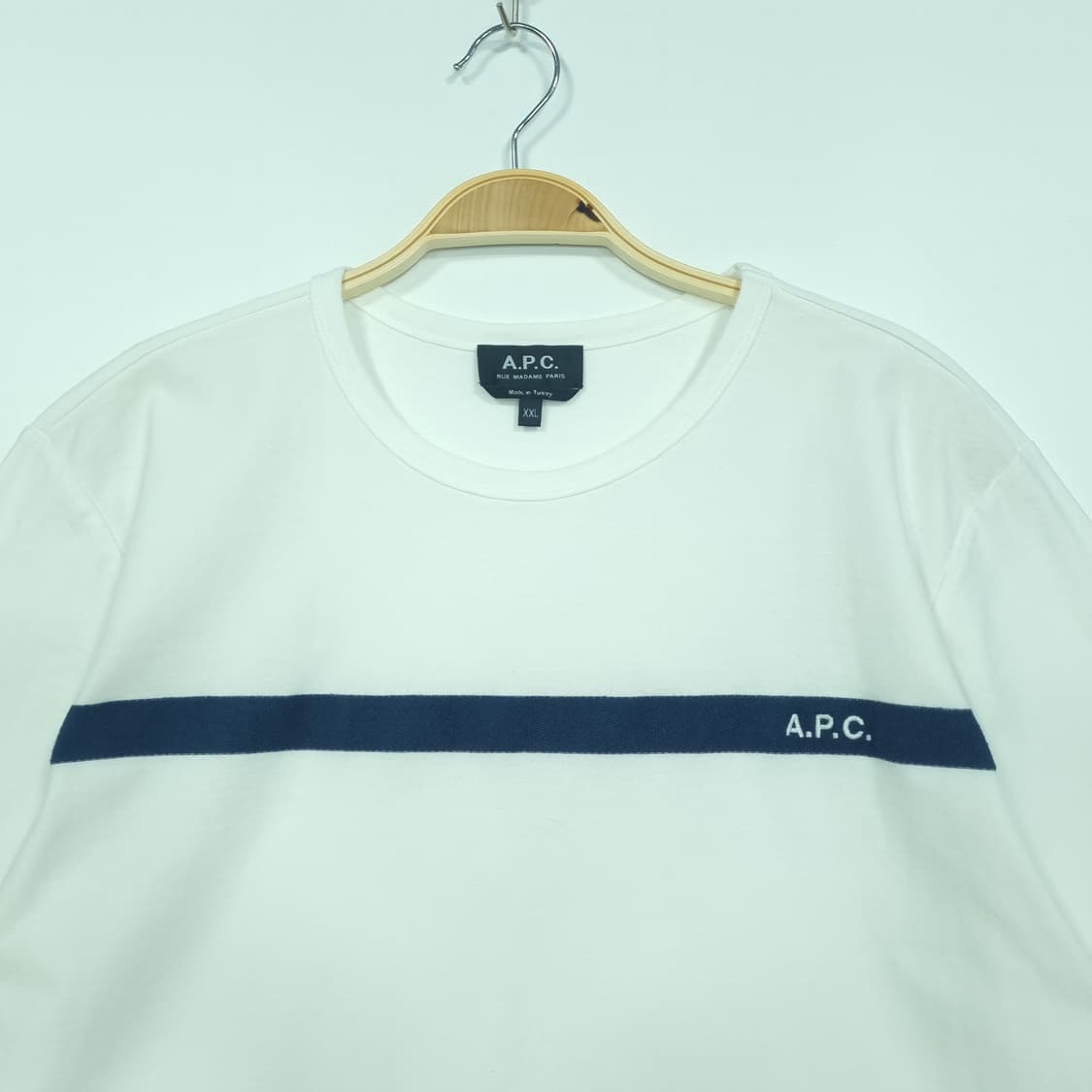 A.P.C. 아페쎄 화이트 유카타 엠브로이드  로고 반팔 티셔츠 상품이미지2