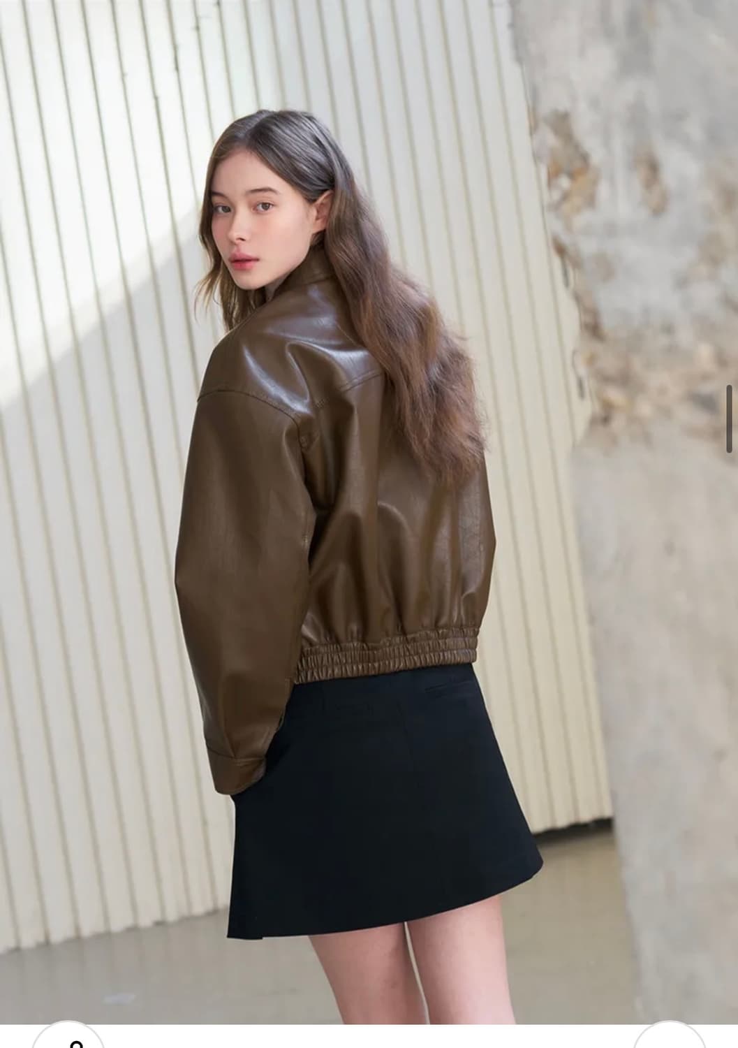 (새상품) 드로우핏 우먼 크랙 레더 가죽 자켓 [BROWN] 판매 상품이미지6