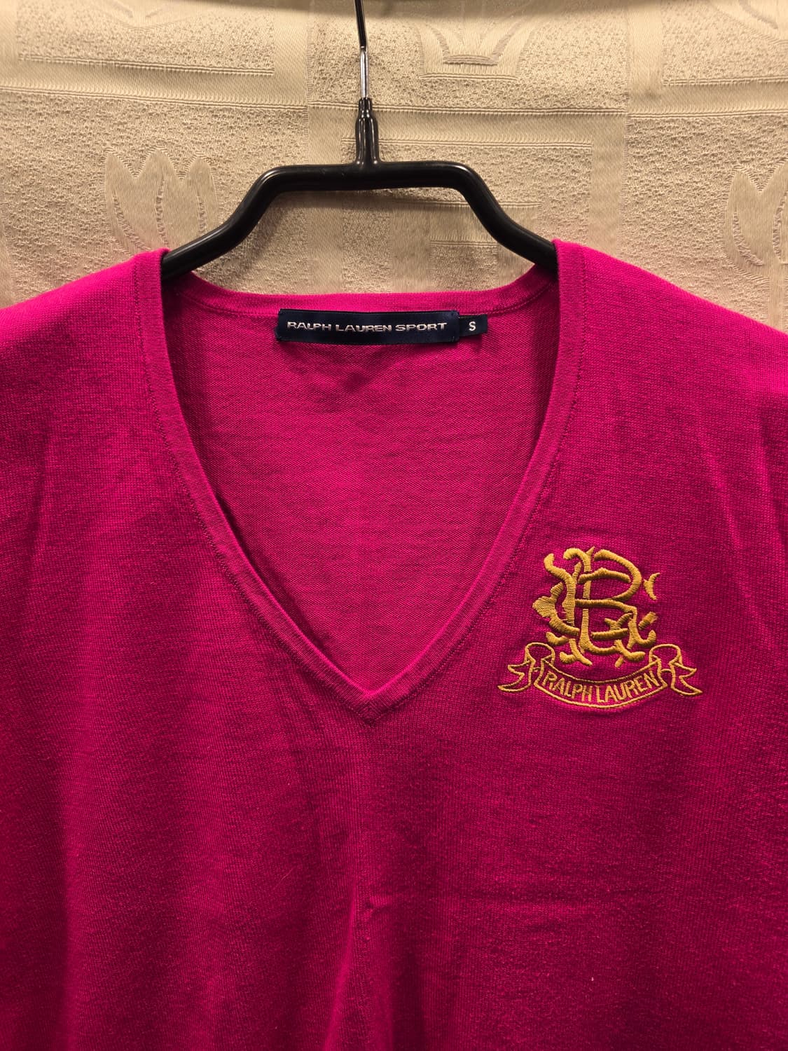 랄프로렌 스포츠 핑크 V넥 니트 티셔츠 S(55) 상품이미지2