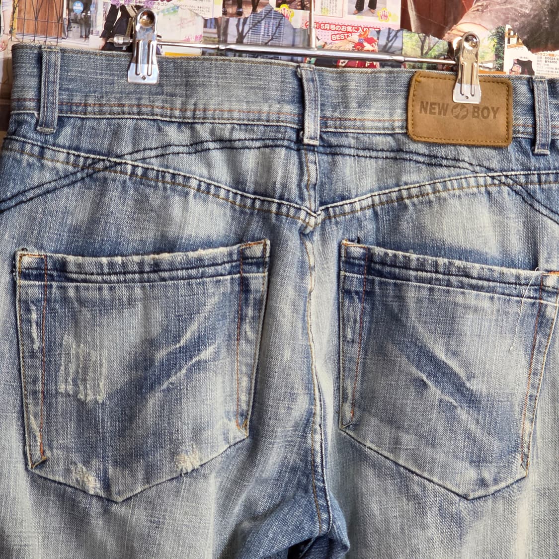 연청 워싱 버튼플라이 스트레이트 데님 팬츠 상품이미지6