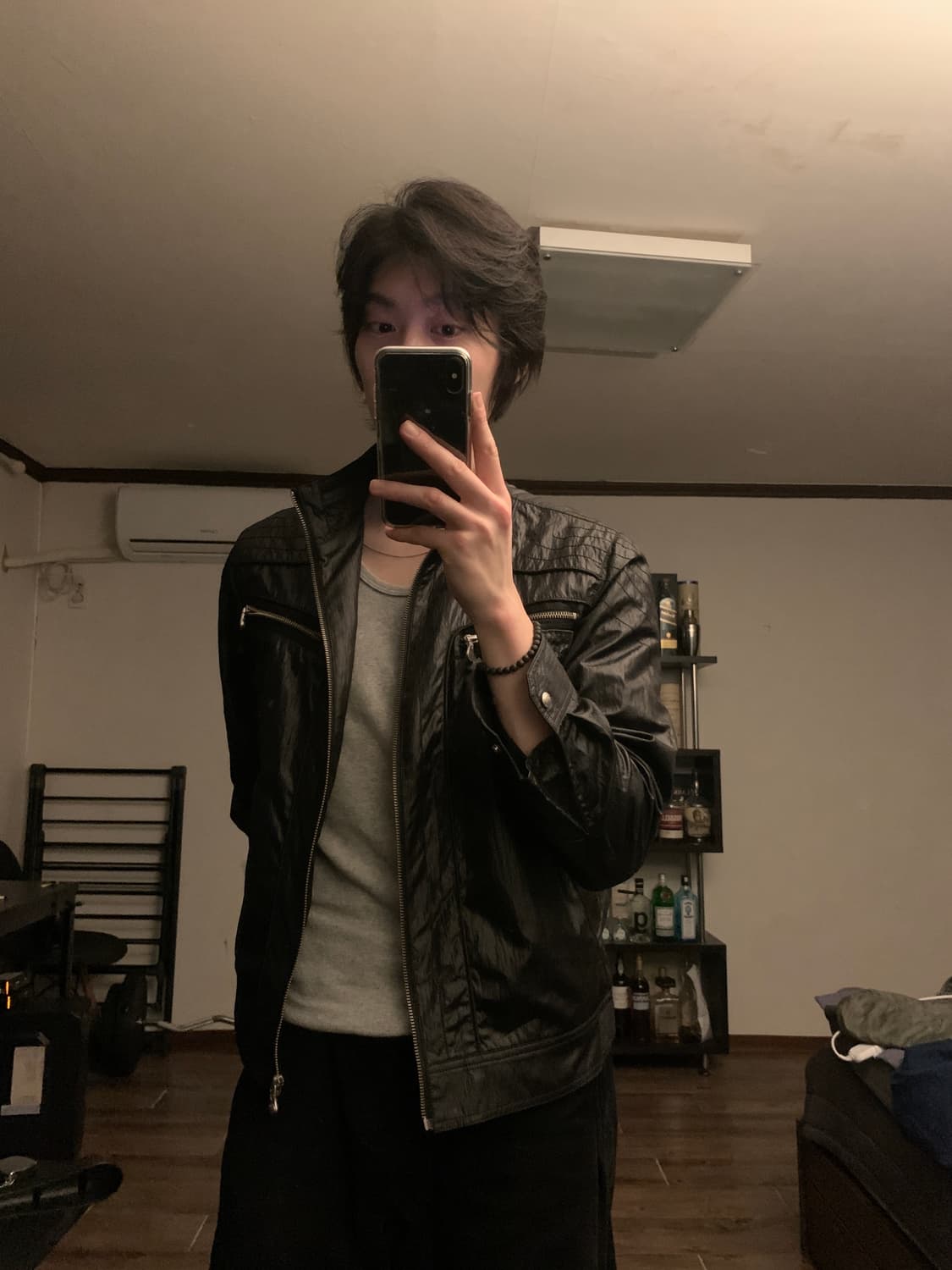 슬림 크롭 핏 레더 자켓 (섹시한 무드 끝판왕) 상품이미지2