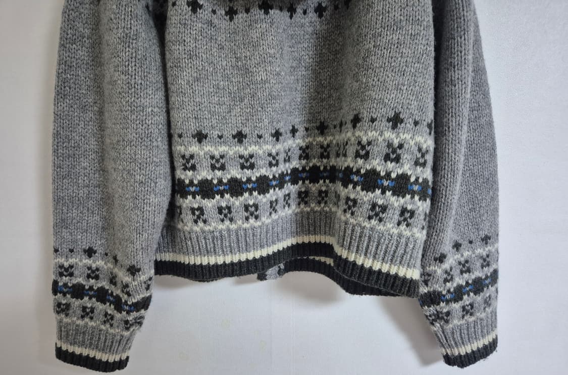 유라고 자카드 후드 가디건 (그레이) 상품이미지9