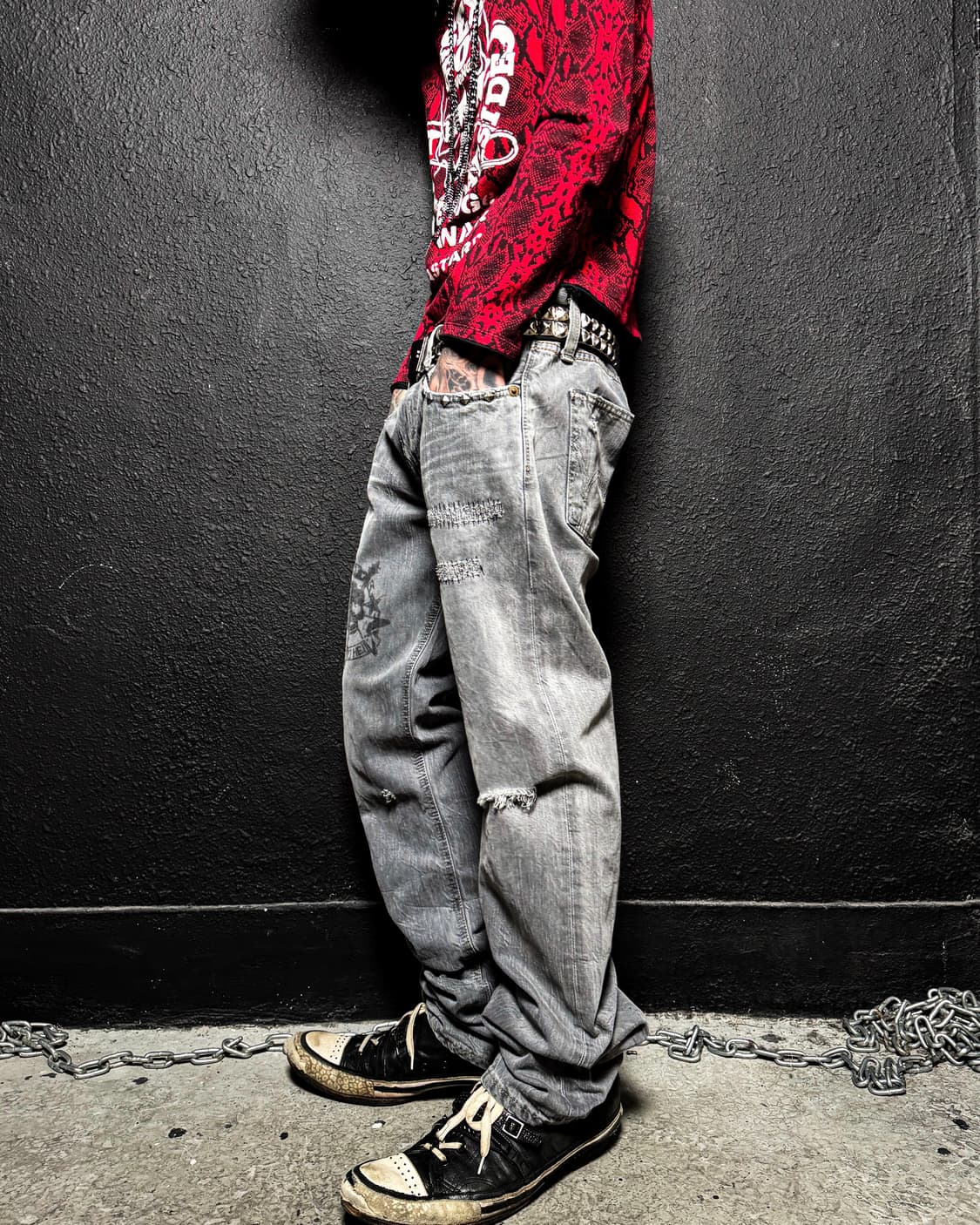 Vintage Grunge Rock Custom Pants 상품이미지4