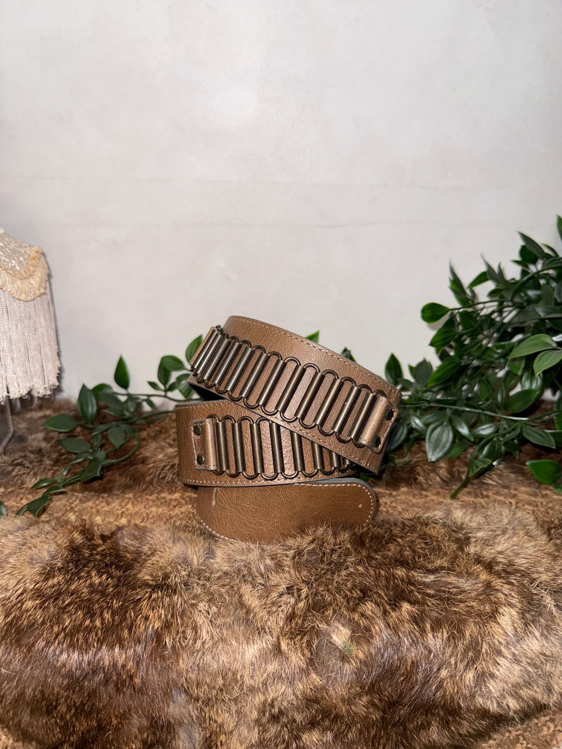 Brown western chain detail belt 상품이미지1