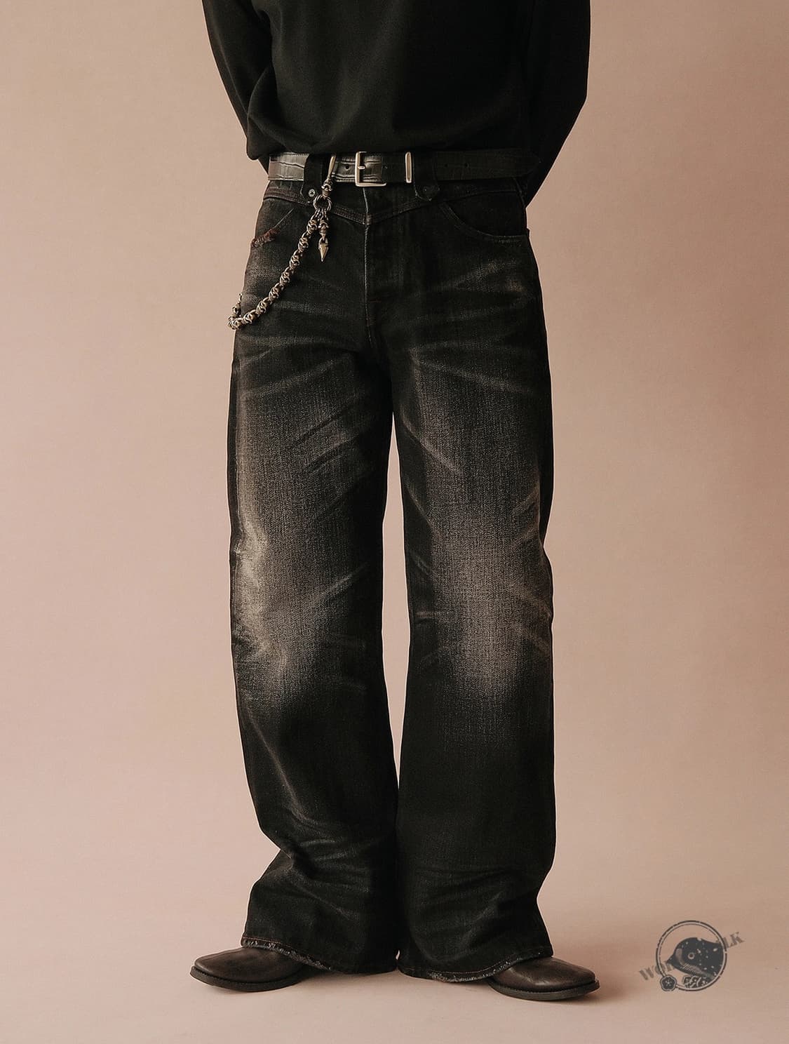 [엠비비카] 페이드 블랙 와이드 데님 팬츠 상품이미지3