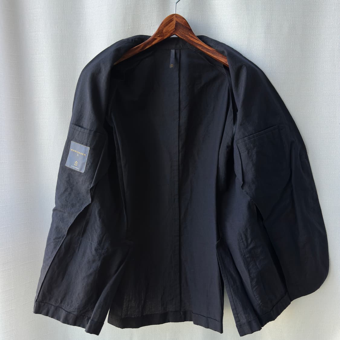 몬테도로 슬로웨어 울 린넨 혼방 라이트 블레이저 자켓 네이비 50 상품이미지6