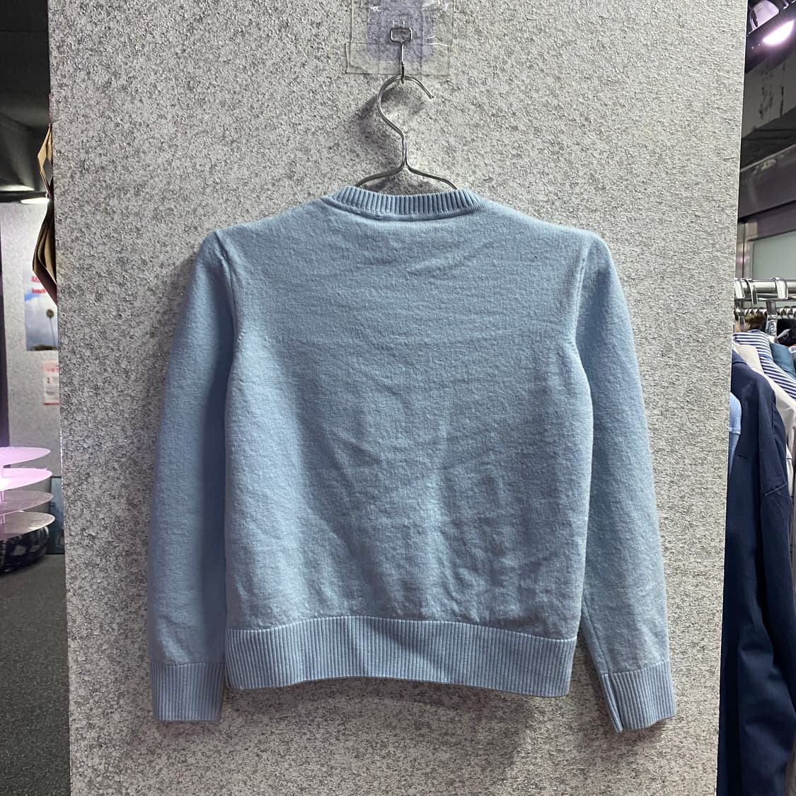 메종키츠네 더블폭스 헤드패치 페일 블루 가디건 B4145 상품이미지5